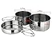 CHANODUG Backpacking Camping Stainless Steel Cookware Picnic Camp Cooking Cook Set for Hiking (8pcs/set, 410 Stainless Steel)