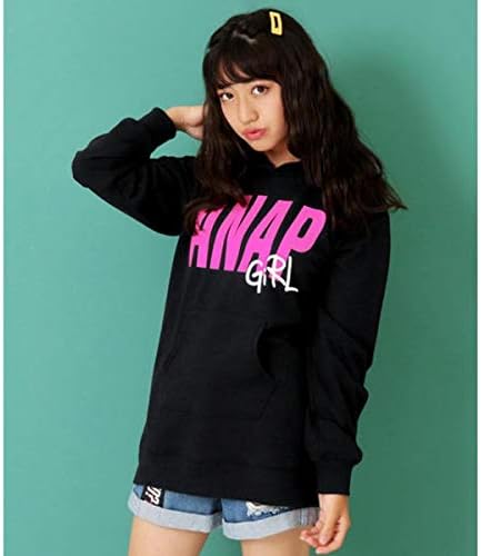 Amazon アナップキッズ ガール Anap Kids Girl ロゴフーディーワンピース ブラック S ワンピース チュニック 通販