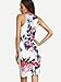 ROMWE Women's Sleeveless Flower Floral Print Short Bodycon Dress