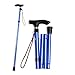 Tinksky Non-slip Adjustable Height Aluminum Alloy Folding Walking Stick Cane Travel Crutch Alpenstock (Blue)