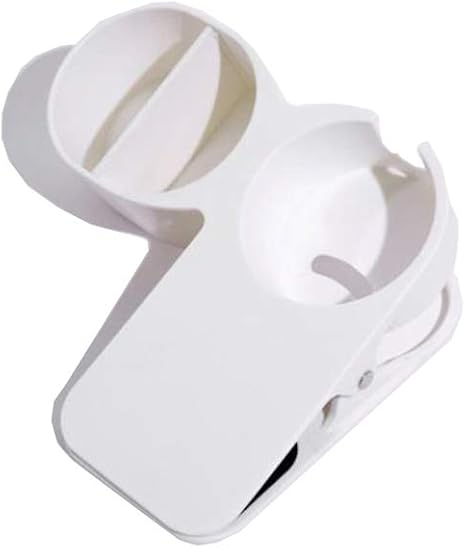 Amazon クリップ テーブル カップホルダー プラス マグカップ対応 小物入れ付き ドリンクホルダー 備品 ボトルケージ ホワイト 水筒 マグボトル用アクセサリー オンライン通販