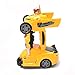 WonderPlay Transforming Toys Bumble Bee Car for Kids, Auto Transforming Auto Robots Action Figure and Toy Vehicles, Realistic Engine Sounds & Beautiful Flash Lights