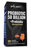 DNA Shift LIVE NATURAL Probiotic 50 Billion CFU + Prebiotic Gut & Brain supplement best for Men & Women to Support Candida Yeast Infection Stomach IBS Indigestion Constipation Diarrhea Bloating Gas