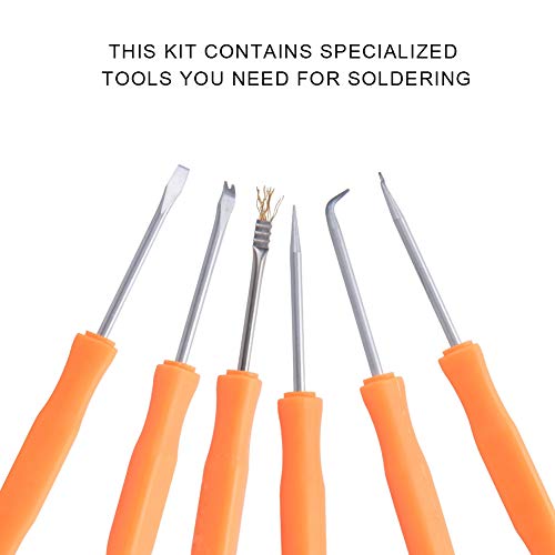 6 pcs Soldering Assist Set, Solder Assist Tools Electronic Components Welding Grinding Accessory Tool Kit, Welding Auxiliary Solder Station Iron Tools Aid PCB Cleaning Kit Set - Thumbnail 3