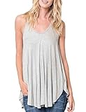 OURS Womens Sleeveless High Low Hem Pleated Racerback Tank Top Cami