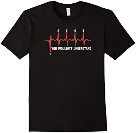Men's Motorcycle Shirt - Heartbeat Motorcycle Shirt - 1 Down 5 up 2XL Black