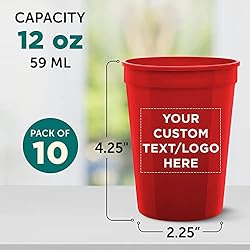 Custom Disposable Plastic Cups 12 oz. Set of