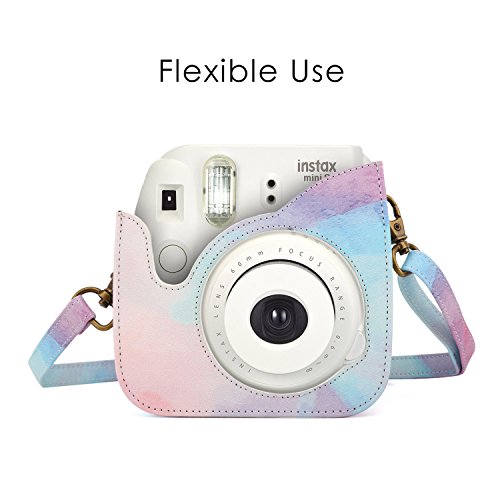MoKo Étui pour Appareil Photo, Fujifilm Instax Mini 8 Mini 9 Protecteur, Sac de protection pour appareil photo pour Fuji Mini 8 8+ Mini 9 - Aquarelle - Image 4