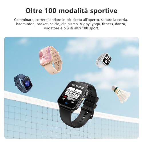 Blackview Smartwatch for Men and Women, Make and Answer Calls, 1.91 Inch Smart Watch 100+ Sports Modes/Sleep/Heart Rate Monitor/SpO2/Flashlight for Android IOS