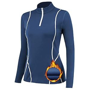 TERODACO Half Zip Thermal Base Layer Women Warm Wicking Ski Base Layers with Micro Fleece Long Sleeves Ladies Thermal…