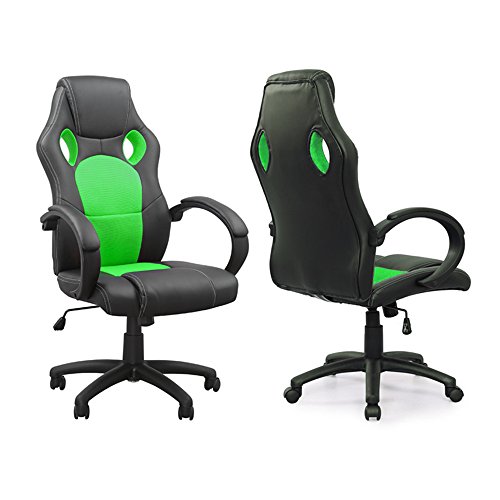 MCTECH-Sedia-da-Ufficio-Sedia-Girevole-da-Ufficio-e-da-casa-Gaming-Racing-Poltrona-Sediaa-Rete-Altezza-Regolabile-Nero-Verde-Modello-A
