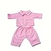 Mingao 16 Inches High Simulation Baby Doll's Clothes Two-piece Pink Checked Pajamas