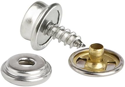 YMAISS 75pcs Fastener Screw Snaps, Marine Grade 3/8”Socket with Stainless Steel 5/11”Screw in Upholstery Snaps for Boat Canvas,Cover.