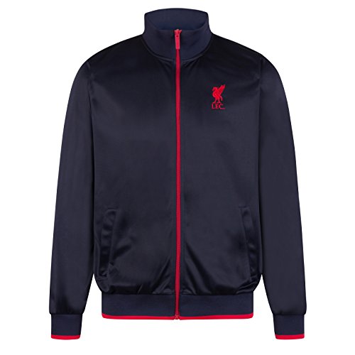 Liverpool FC Official Soccer Gift Mens Retro Track Top Jacket Navy LFC 3XL