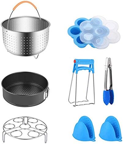 8 PCS Pressure Cooker Accessories Set - Compatible with Instant Pot 5/6/8 QT or Other Electric Pressure Cookers - Steamer/Egg Tart/Mold/Egg Steamer/etc