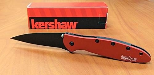 Kershaw New Leek Knife Black Blade w/Red Handle Manual Opening 1660RDBLK