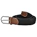 8Bees Multicolored Braided Belts Elastic Fabric Woven Stretch Belt Webbed Waistband Black M