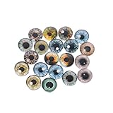 Because0f 20 Pcs 8mm/12mm/18mm Glass Dolls Eyes Animal DIY Crafts Eyeballs for Dinosaur Eyes Making (8mm)