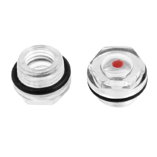 DealMux 2Pcs Air Compressor Fittings 3/8PT Male Thread Oil Level Sight Glass