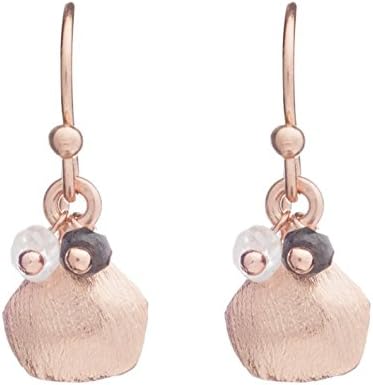 Azuni London Alaya Drop Earrings in Moonstone Iolite and Rose Gold