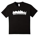 unisex-child Curved Skyline Of Sacramento CA T-Shirt 8 Black