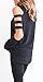 Chellysun Women's Cut Out Long Sleeve Crew Neck Sexy Loose Blouse Shirt