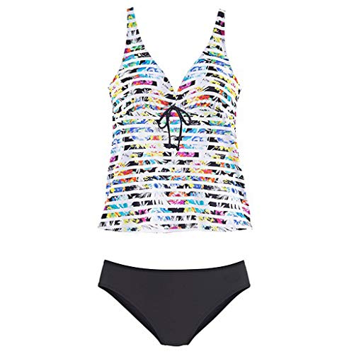 COOKI Women Swimsuit Floral Printed Tankini Top Bikini Swimwear Two Piece Bottoms Tankini Swimsuits Bathing Suits