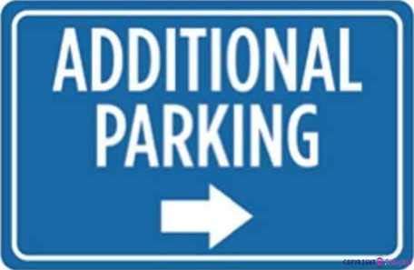 Street sign warning plaque Additional Parking Print Blue White Right Arrow Picture Symbol Notice Car Park Lot Business Office sign Courtyard decoration, office signs For Outdoor & Indoor 8 X 12 Inch