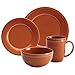 Rachael Ray Cucina Dinnerware 16-Piece Stoneware Dinnerware Set, Pumpkin Orange