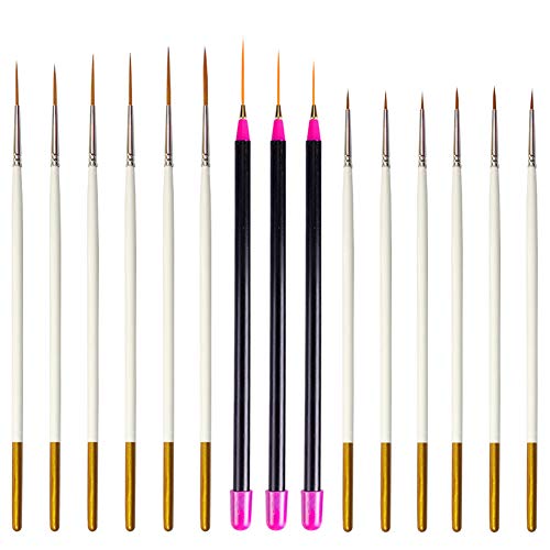 15 Pcs Paintbrushes, Detail Fine Miniature Paint Brushes Mini Tiny Micro Paintbrush Painting Set | Extra Fine Point Tip | for Figurine Fabric Citadel Face Acrylic Watercolor Oil by Afantti