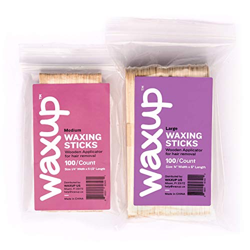 waxup Wax Sticks Wooden Applicators, Assorted Waxing Spatulas for Body