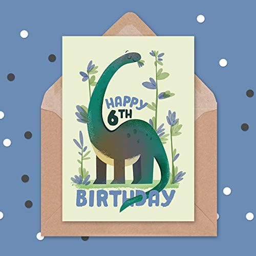 Wee Blue Coo Dinosaur Boys 6th Birthday Card Apatosaurus, Age 6, 17.5 x 12.5 cm - Image 4