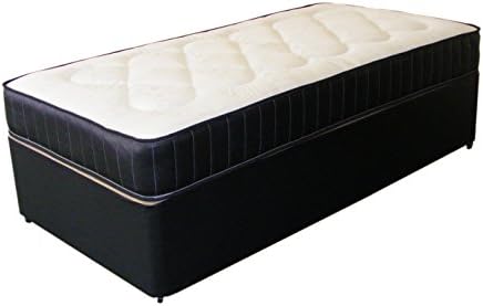 Black Leather Deep Quilt Divan Bed Including Deep Quilt Mattress (Available in 2'6 Small Single - 3'0 Single - 3'6 Large Single - 4'0 Small Double - 4'6 Double) (2'6x6'3 Small Single)
