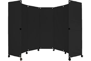 Versare MP10 Portable Folding Wall Partition | Economical 5 Panel Design | Portable Room Divider On Wheels | Adjustable, Freestanding Setup | Multiple Widths