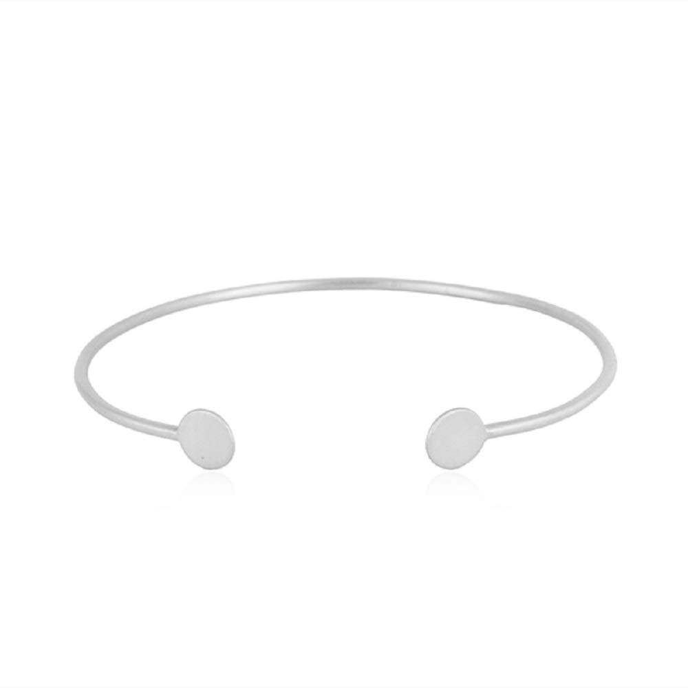 925 Sterling Silver (Stamped) Bohemian Necklace or Cuff Bangle Bracelet Rose Gold Plated Fine Handmade Jewellery Gift ('Dotty' Stacking Cuff Bangle - Rhodium)