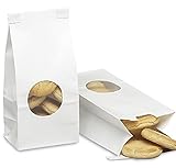 25 - White KRAFT 1/2 lb tin tie coffee bakery bags w/ window (Small)