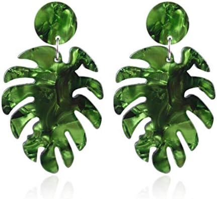 Oyamihin Europe and America acetic acid Board Leaf Earrings