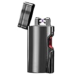 Oiikury USB Rechargeable Lighter Infrared Ray Laser Sensor Windproof Dual Arc Plasma Lighter