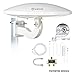 Outdoor TV Antenna for Multiple TVs, ANTOP UFO Amplified Rooftop/Attic/RV/Marine HDTV Antenna 65 Miles Omni Directional Extremely High Reception with 33ft Coaxial Cable and Signal Splitter for 2 TVs
