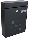 PEELCO Locking Modern Mailboxes for Outside - Vertical Wall Mount - Residential, Office, Business - Rust & Weather Proof - Unique Spare Keys (Black)