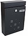 PEELCO Modern Rust Proof Powder Coated Galvanized Steel Black Vertical Lockable Mailbox, Black