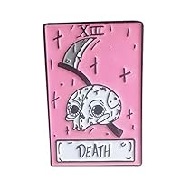 ChicLadies Death Tarot Card brooches La Mort Enamel pin Skull Skeleton Collar Badge Gothic Horror Art Gift
