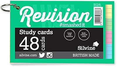Silvine Luxpad 5x3 inch Ringbound Revision Cards Assorted Colours 48