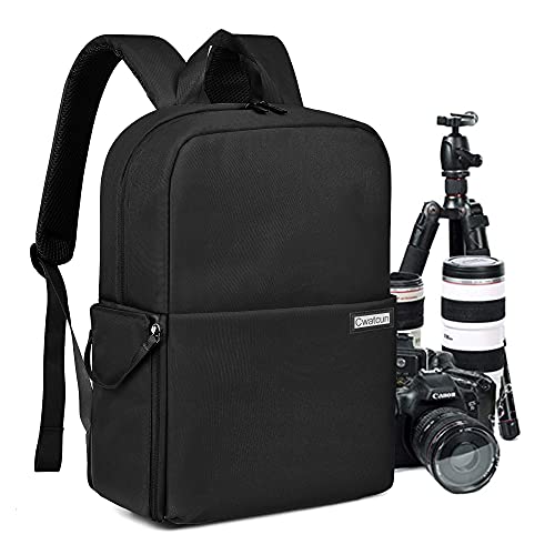Cwatcun Camera Laptop Backpack, Camera bag for Canon Nikon Sony with Detachable Insert Camera Case fit 14