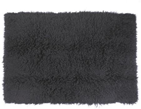 Flokati Super 3000 Gram Hand Woven 100%Wool 4'x6' (Black)