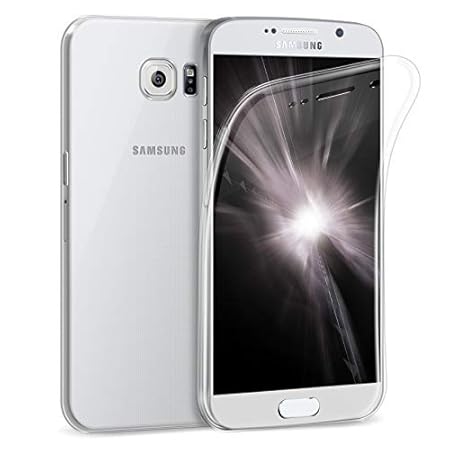 Zhinkarts Handy Hülle für Samsung Galaxy S6 - Full Body 360 Grad TPU Silikon Crystal Case - Komplett Schutzhülle Cover in Tra