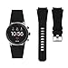 Diruite 22mm Classic Silicone Strap Band for Fossil Gen 5 Carlyle / Julianna / Gen 4 Q Explorist HR Smartwatch Band Strap - Black