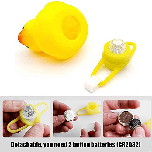 YBB 2 PCS Helmet Duck Bike Horn, Novelty Bicycle Bell Squeeze Horns Cycling Light for Toddler Children Adults Bicycle - Thumbnail 5