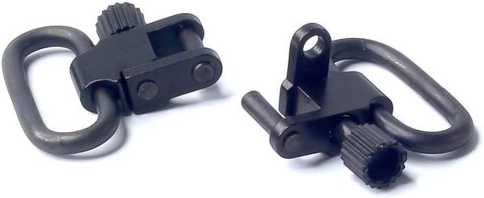 1” QD Sling Swivels, Quick Detach Quick Release Sling Swivels, Tri-Lock Mount Sling Swivel for Outdoor or Camping, 2 Point Sling Attachment Mount for Bipod Base Gun, 2PCS Black