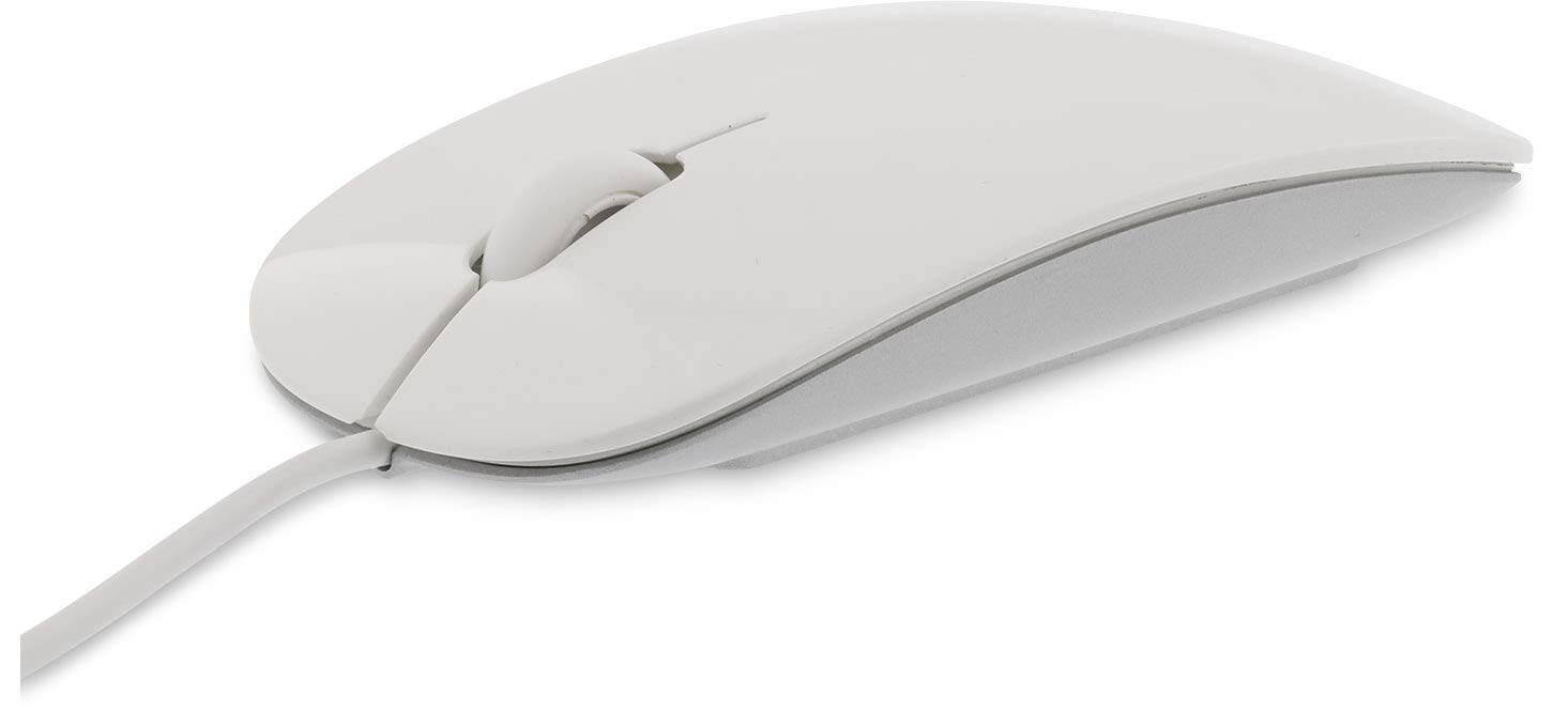 LMP 20442 Easy Mouse USB-C with 2-Buttons and Wheel - White and Silver Aluminium Finish